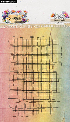 Studio Light Hazel Eaton Clear Stamp Grunge Grid Dragonfly Dreams 93x136x3mm 1 Pieces