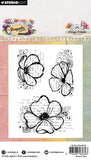 Studio Light Hazel Eaton Clear Stamp Grungy Flowers Dragonfly Dreams 62x93x3mm 3 Pieces