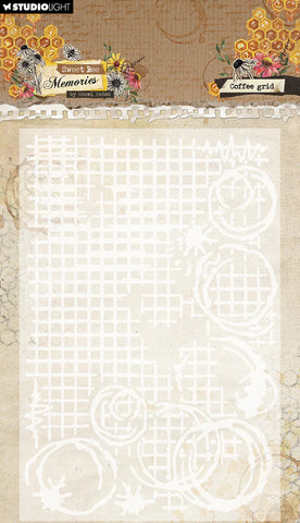 STUDIO LIGHT - Embossing Folder Coffee Grid Sweet Bee