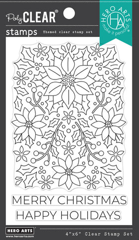 Hero Arts Clear Stamp, Poinsettia Pattern