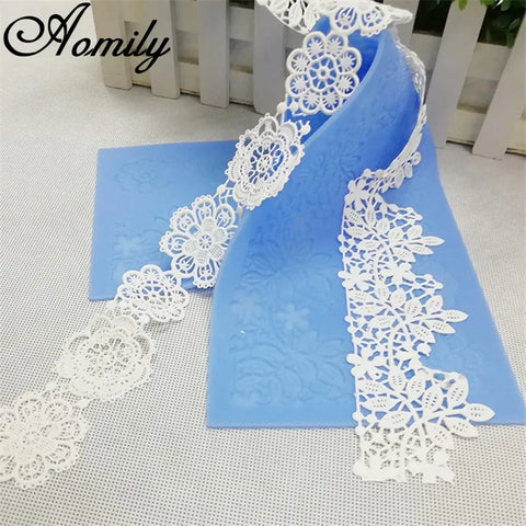 Aomily - Lace Mold Silicone Mat - 2 Beautiful Flower Lace