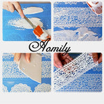 Aomily - Lace Mold Silicone Mat - 2 Beautiful Flower Lace