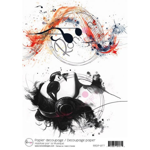 Ronron designs -Papier de riz: Habitee par la Musique