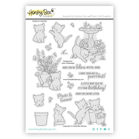 Honey Bee Stamps Meow And Furever Clear Stamps