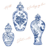 Honey Bee Stamps Ornate Ginger Jar - 4x5 Rubber Cling Stamp