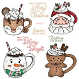 Honey Bee Sweet Season Mugs - 6"x 8" Rubber Cling Stamp Set