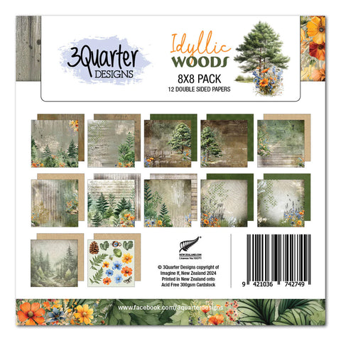 3Quarter Designs Idyllic Woods 8x8 Paper Pack