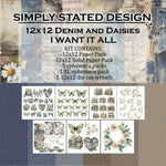 Simply Stated Denim & Daisies I Want It All 12x12 Paper Pack