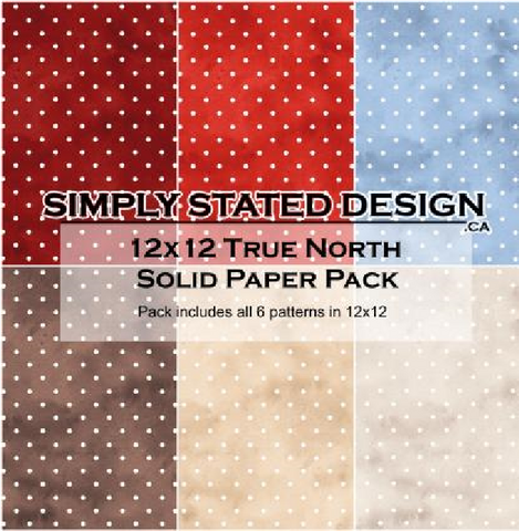 Simply Stated-True North   12x12 solid Paper Pack