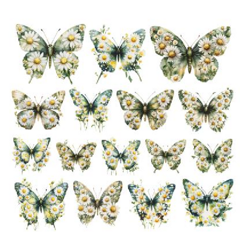 Simply Stated Denim & Daisies Butterflies Ephemera
