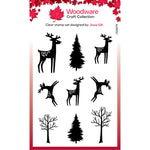 Woodware Clear Singles Paintable Baubles Reindeer Fillers 4 in x 6 in Stamp Set