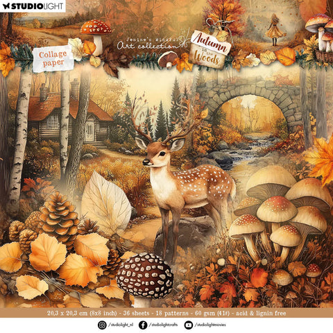 Studio Light Collage Paper Pad Backgrounds & Elements Autumn In The Woods