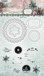 Studio Light Stamp And Cutting Dies Star ATC Christmas Blush 17 Pieces