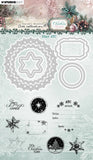 Studio Light Stamp And Cutting Dies Star ATC Christmas Blush 17 Pieces
