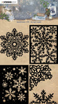 Studio Light Mask Snowflake ATC Backgrounds Vintage Christmas 130x180x1mm 5 PC nr.240