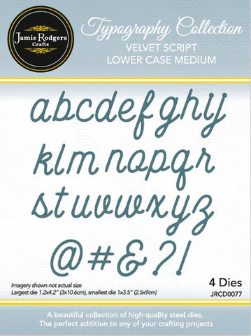 Jamie Rodgers Crafts -  Velvet Script - Lower Case Medium Die Set