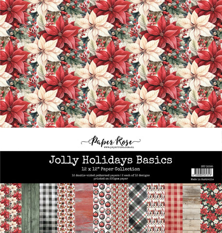 Paper Rose Jolly Holidays Basics 12x12 Paper Collection