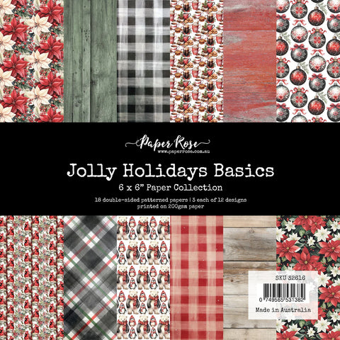 Paper Rose Jolly Holidays Basics 6x6 Paper Collection