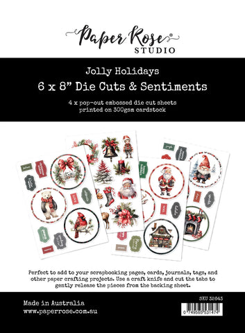 Paper Rose Jolly Holidays 6x8" Die Cuts & Sentiments