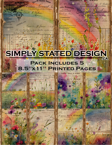 Simply Stated - Dark Rainbows 8.5 x 11 Paper Pack