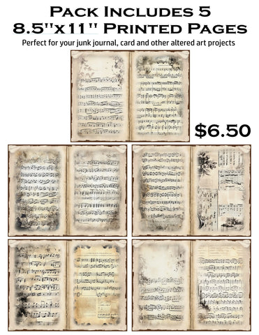 Simply Stated - Grunge Sheet Music 8.5 x 11 Paper Pack