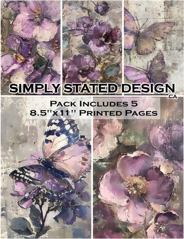 Simply Stated - Purple Florals 8.5 x 11 Paper Pack