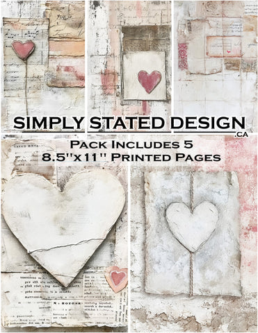 Simply Stated - Rustic Pink Valentine 8.5 x 11 Paper Pack