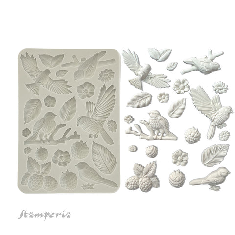 Stamperia Silicone Mold A5 Forest Birds