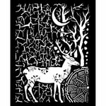 Stamperia Thick stencil cm 20X25 - Cosmos deer and bark