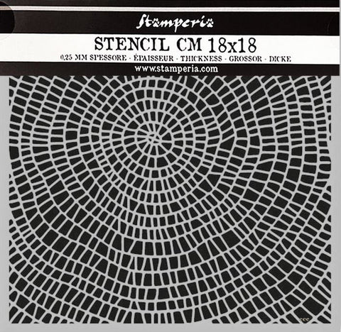 Stamperia Whispering Woods Thick Stencil 18x18cm - Bark Pattern