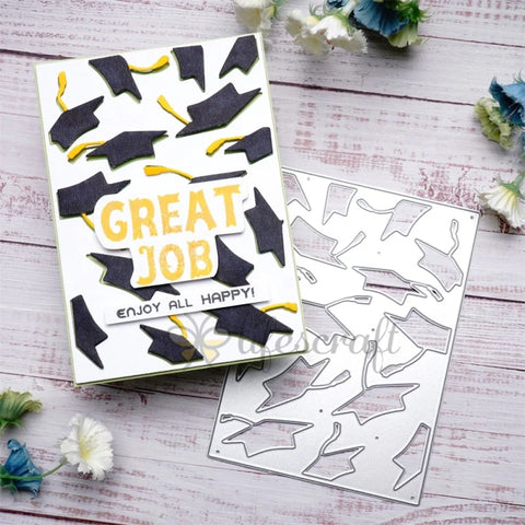 Kokorosa Metal Cutting Dies with Graduation Cap Background Board