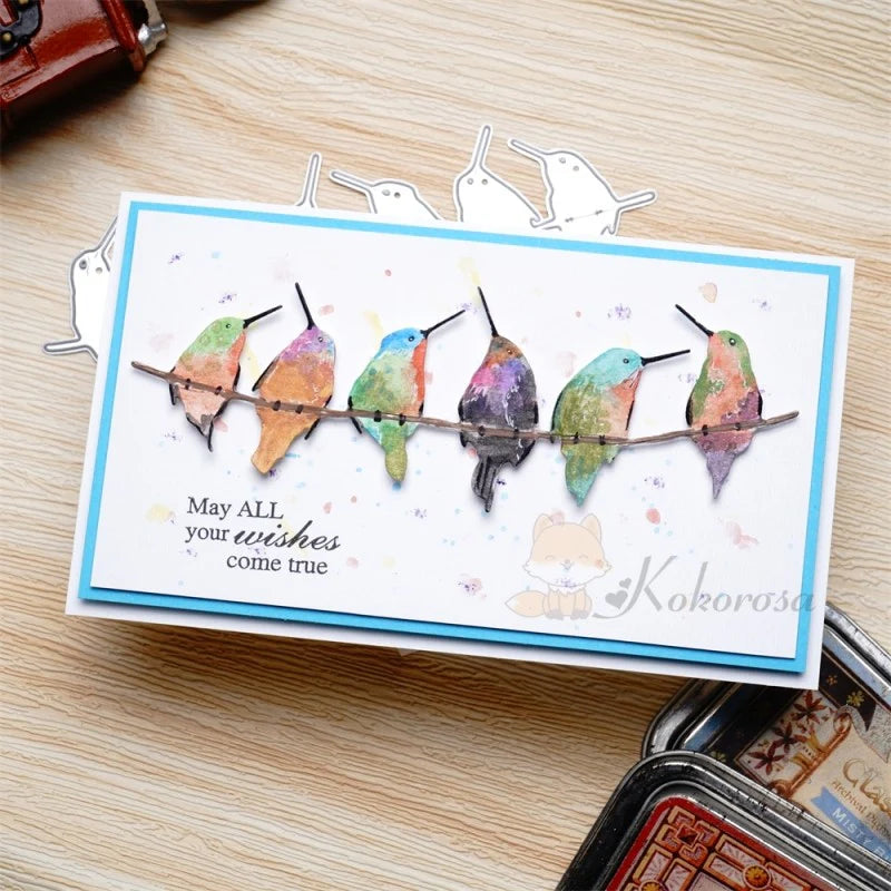 Kokorosa- Metal Cutting Dies with Row of Singing Hummingbirds – Scrap ...