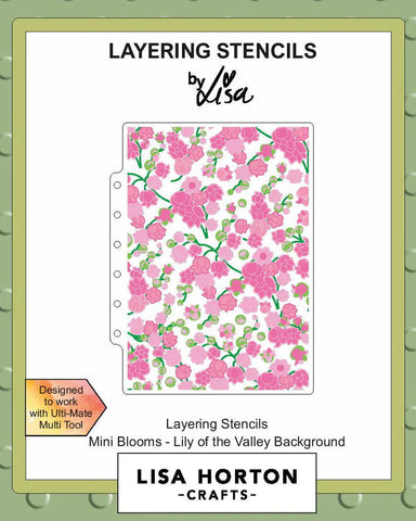 Lisa Horton Crafts Mini Blooms - Lily Of The Valley Background 5x7 Layering Stencils