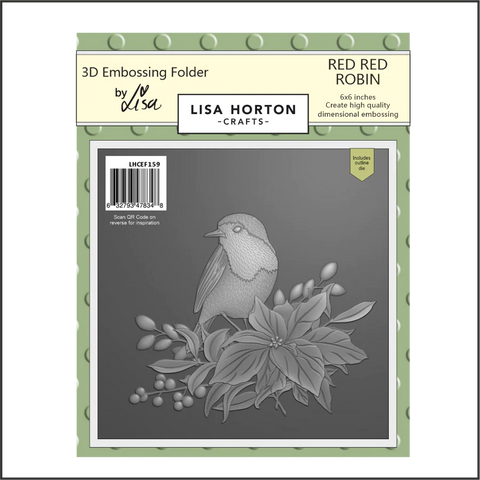 Lisa Horton Crafts Red Robin 6x6 3D Embossing Folder & Die