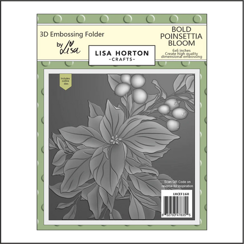 Lisa Horton Crafts Bold Poinsettia Bloom 6x6 3D Embossing Folder & Die