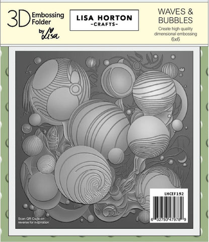 Lisa Horton Crafts - Waves & Bubbles 6x6 3D Embossing Folder