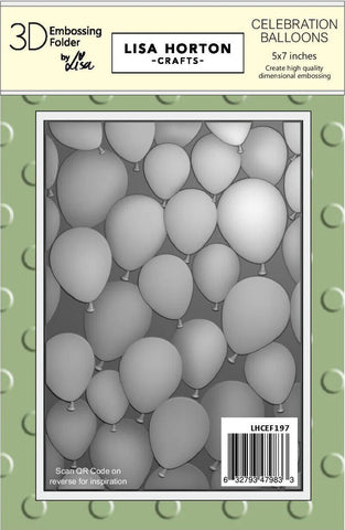 Lisa Horton Crafts - Celebration Balloons 5x7 3D Embossing Folder