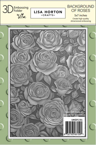 Lisa Horton Crafts Background Of Roses 5x7 3D Embossing Folder