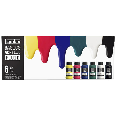 Liquitex Basics Acrylic Fluid Set, 6 x 118ml Bottle