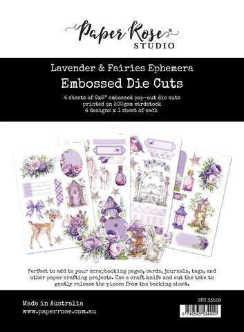 Paper Rose Lavender & Fairies Ephemera Embossed Die Cuts