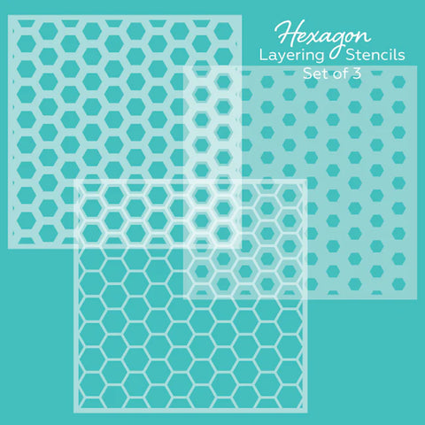 Honey Bee Stamps Hexagon Layering - Set of 3 Background Stencils