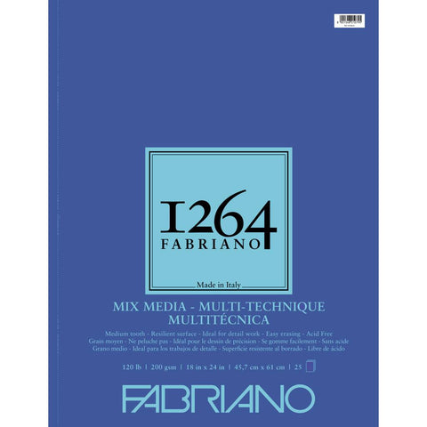 Fabriano 1264 Mixed Media Pads, 18" x 24" - 120 lb. (200 gsm), 25 Shts./Pad