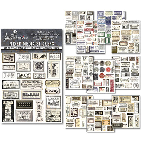 Ciao Bella Mixed Media Sticker Set 10/Pkg Vintage Scripts