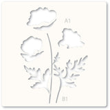 Memory Box Playful Poppies Stencil Set