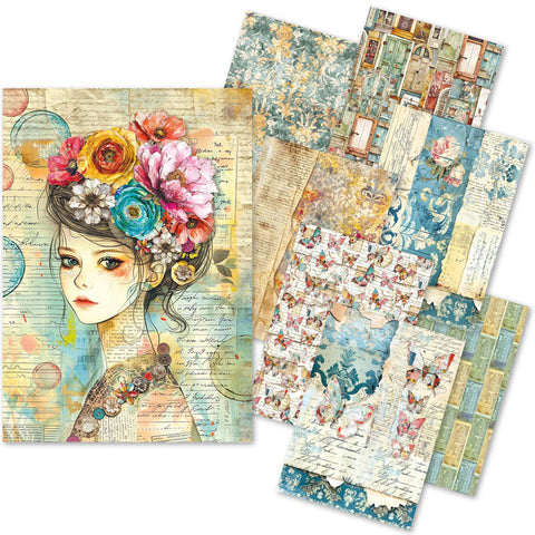 Ciao Bella CraftmixQuintessential Mixed A5 Paper Pack - 8 Sheets (Tissue & Vellum Variety)
