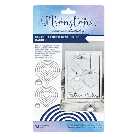 Hunkydory Crafts Moonstone Dies - Straight Edged Nesting Dies - Baubles