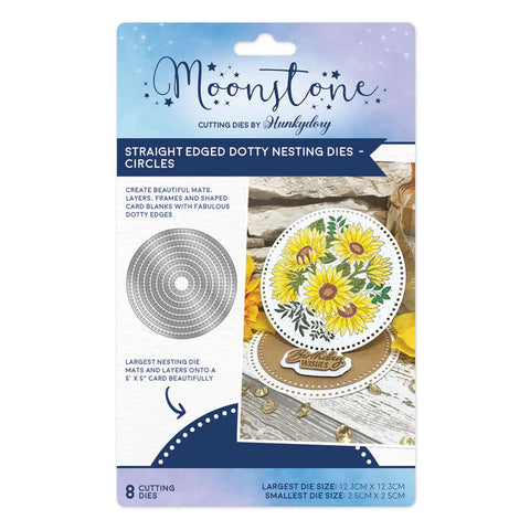 Hunkydory Crafts Moonstone Dies- Straight Edged Dotty Nesting Dies - Circles
