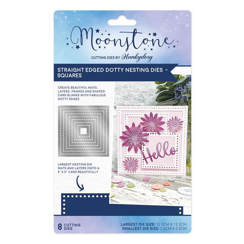 Hunkydory Crafts Moonstone Dies Straight Edged Dotty Nesting Dies - Squares