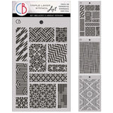 Ciao Bella Stencil Mix 5"X8"– Triple Layer Set (3 Unique Designs)