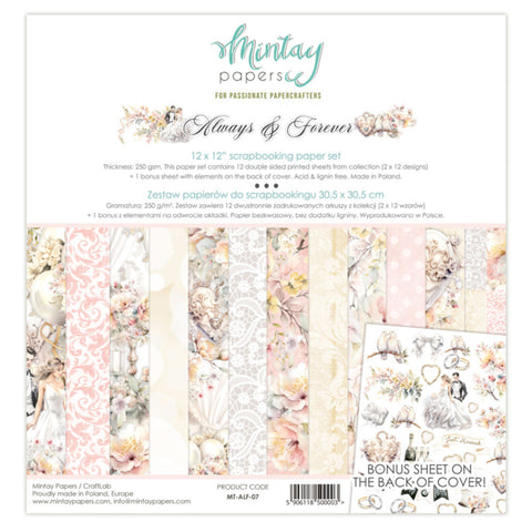 Mintay Papers - 12 X 12 PAPER SET - ALWAYS & FOREVER